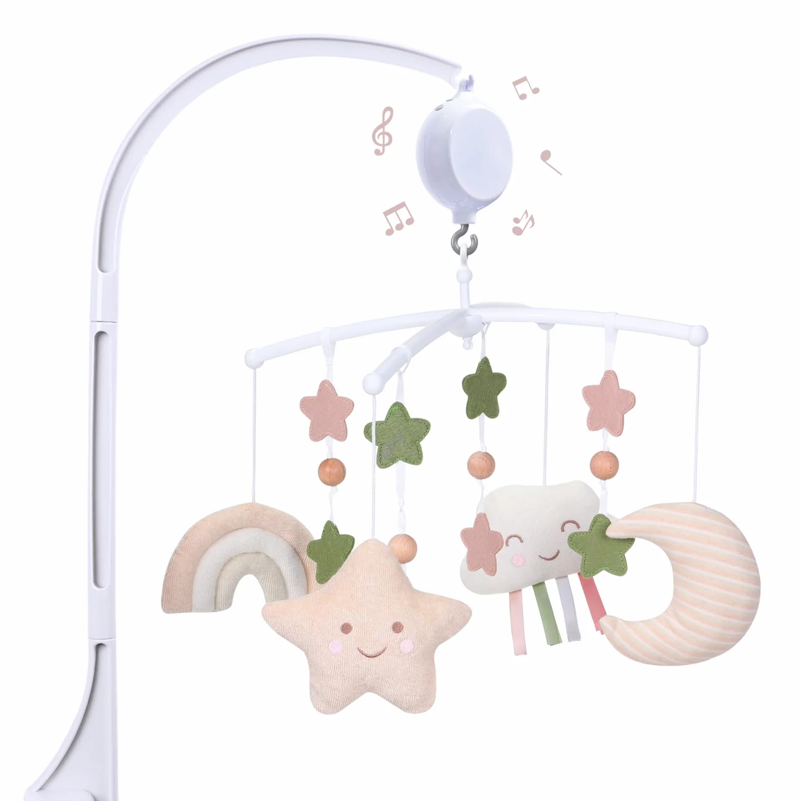 Mobile Musical Bébés-35 musical-3 modes-Volume réglable-Facile à installer- Pour garçons et filles (arc-en-ciel)