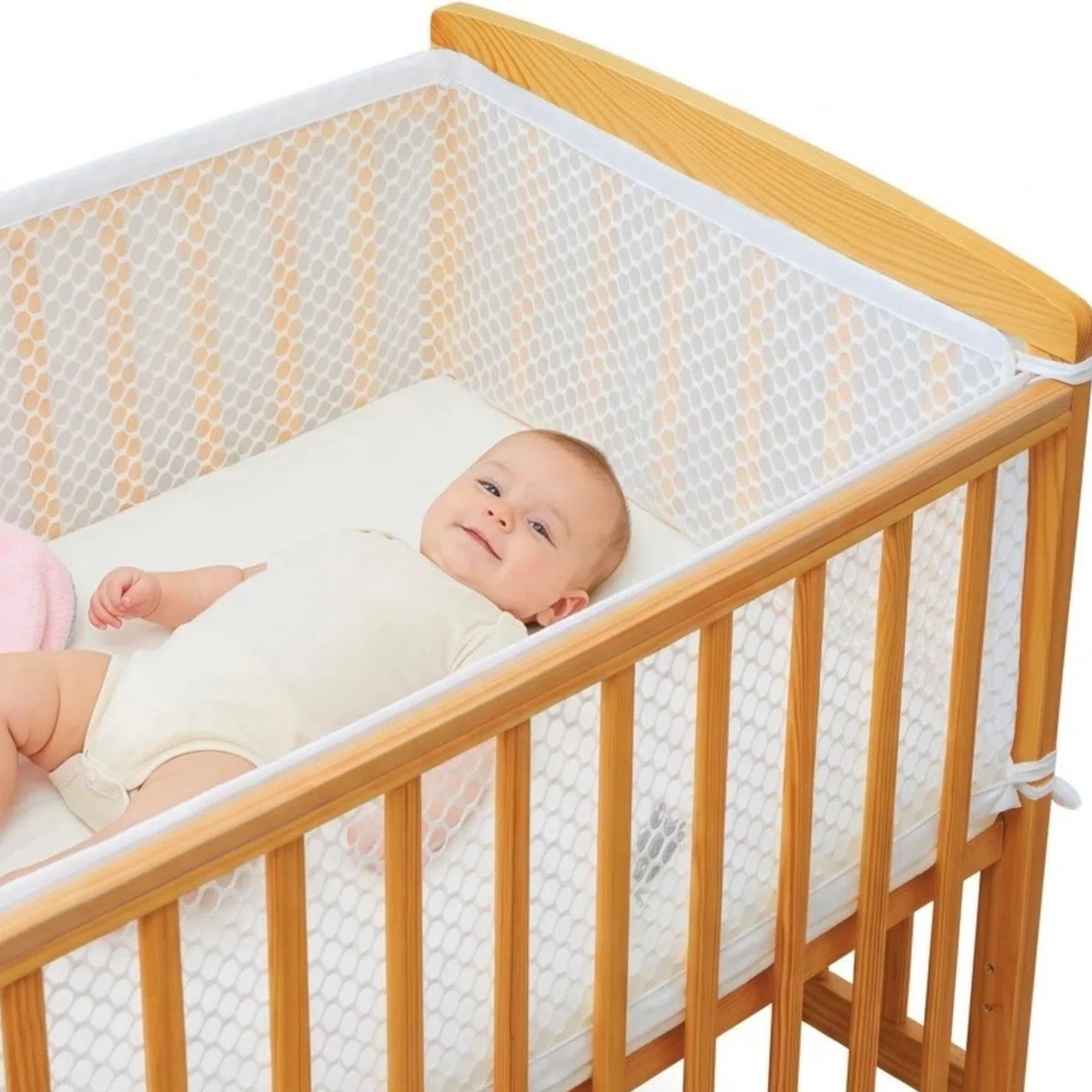 Tour de Lit Bébé Certifié OEKO -TEX en Maille 3D Respirante – Tour de Lit Respirant pour Lit Bébé 60x120 cm – Conforme à la Norme de Sécurité NF EN 16780 – Certificat SH025 189908 délivré par TESTEX