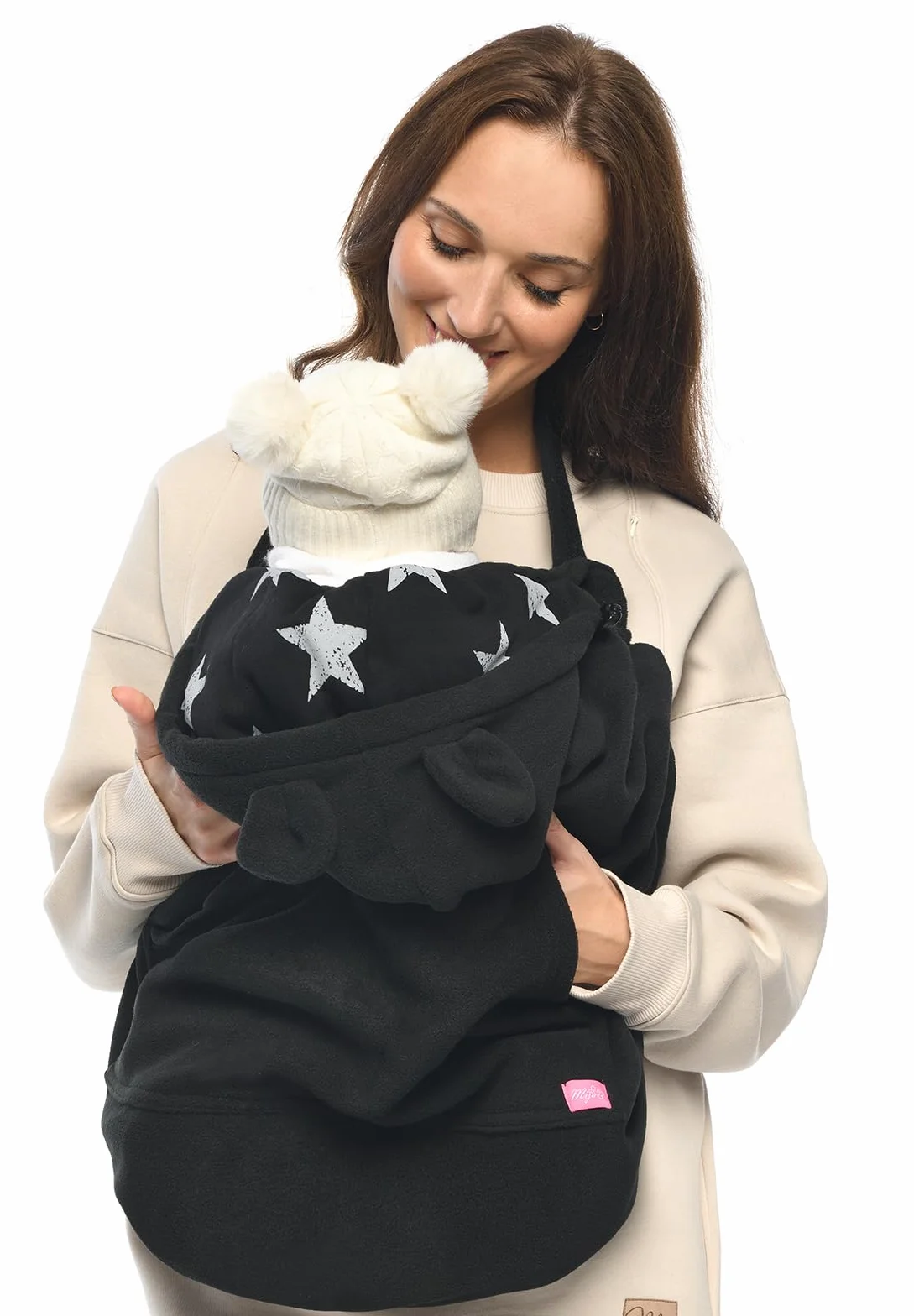 Mija 4023 Housse de portage universelle pour porte-bébé écharpe cape noir étoiles