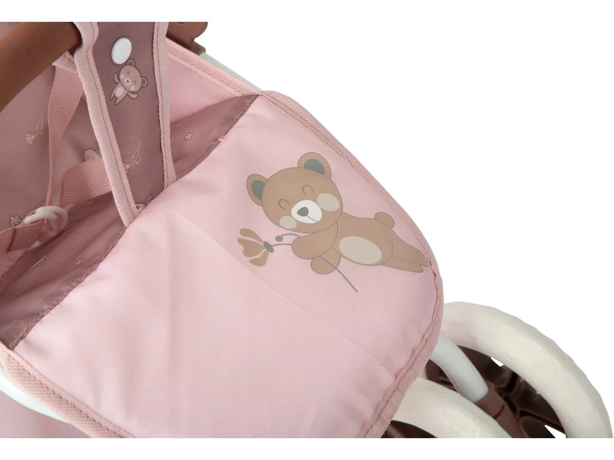 ARIAS - Poussette double Bear, pliable, avec roues avant pivotantes et guidon réglable. Comprend un sac. Hauteur du guidon : 47 à 77 cm. Dimensions : 45 x 70 x 73 cm. Jouet pour enfants de plus de 3