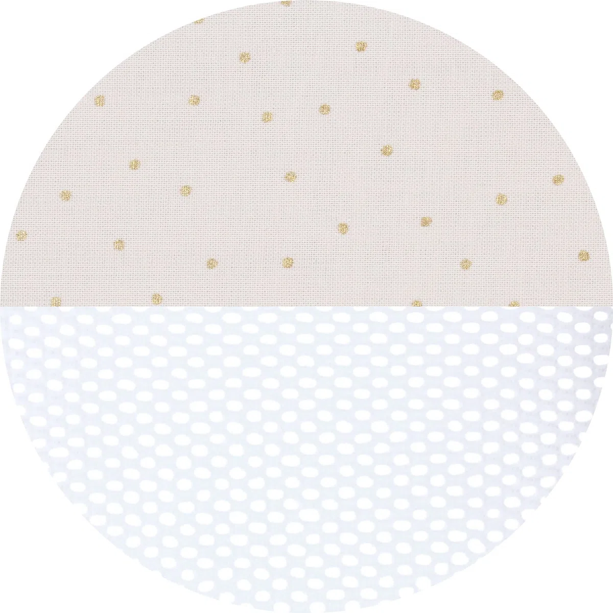 babybay Tour de lit en maille Royal compatible avec les modèles Maxi, Boxspring, Comfort et Comfort Plus, beige à pois dorés