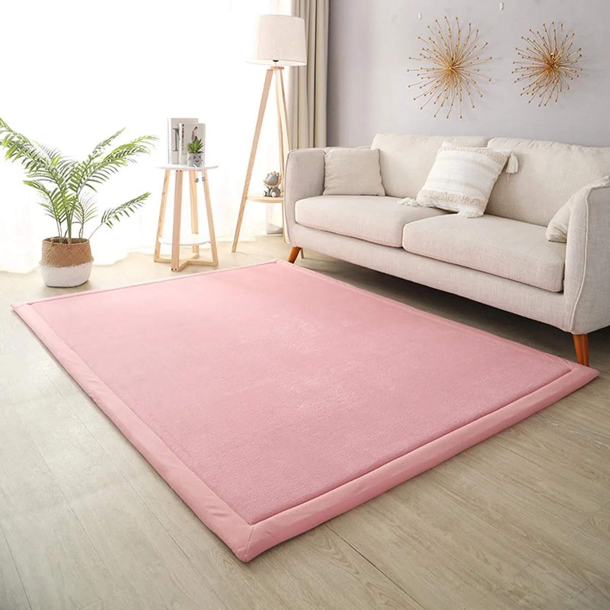 Tapis à ramper pour bébé antidérapant, Tapis de chambre d'enfant, Tapis en velours corail, Tapis de 2 cm d'épaisseur pour enfants - Poudre de princesse - 120 * 180 cm