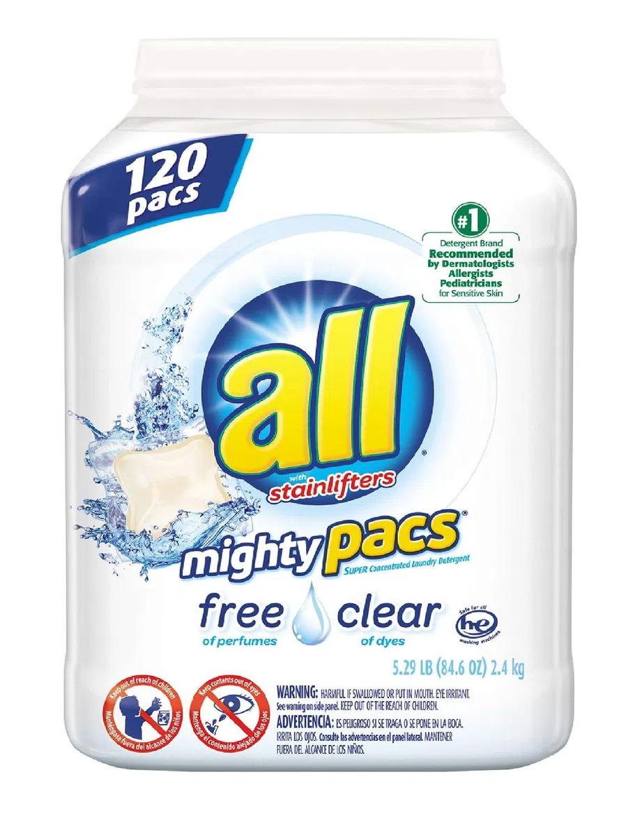 all Mighty Pacs Free & Clear Laundry Detergent (120 ct.)