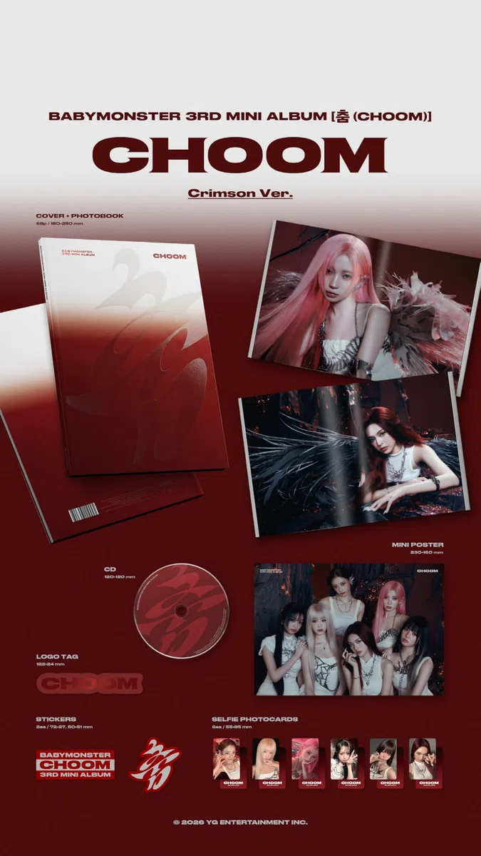 BABYMONSTER CHOOM 3ème Mini Album Lot de 2 Versions Standard + Jewel