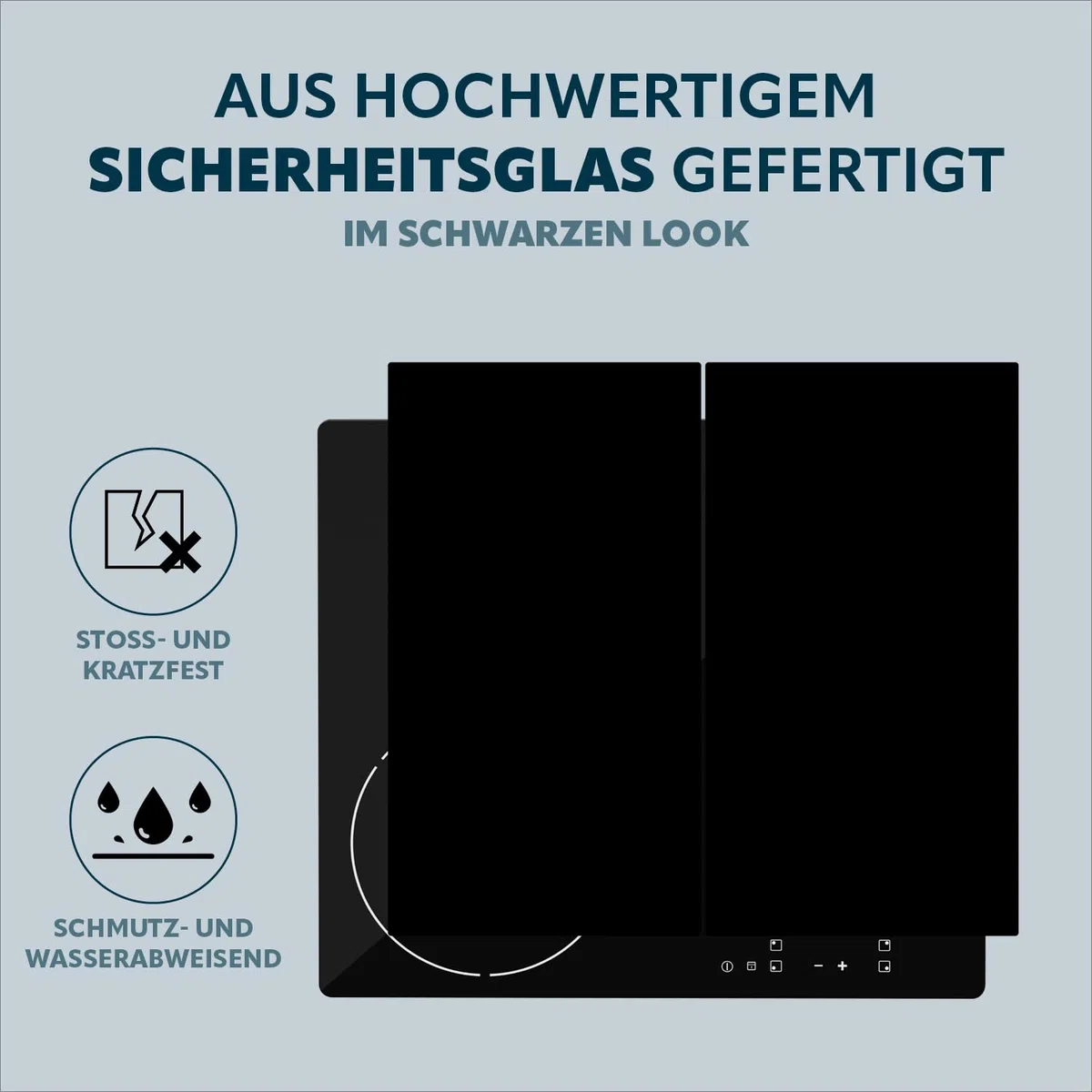 Bremermann Lot de 2 plaques de protection pour cuisinière, verre de sécurité, env. 30 x 3 x 52 cm (L x H x P)