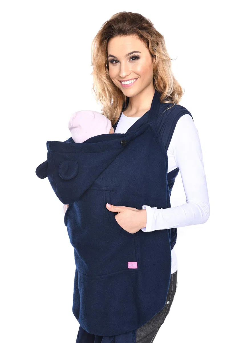 Veste de transport coupe-vent universelle pour maman et bébé Marine