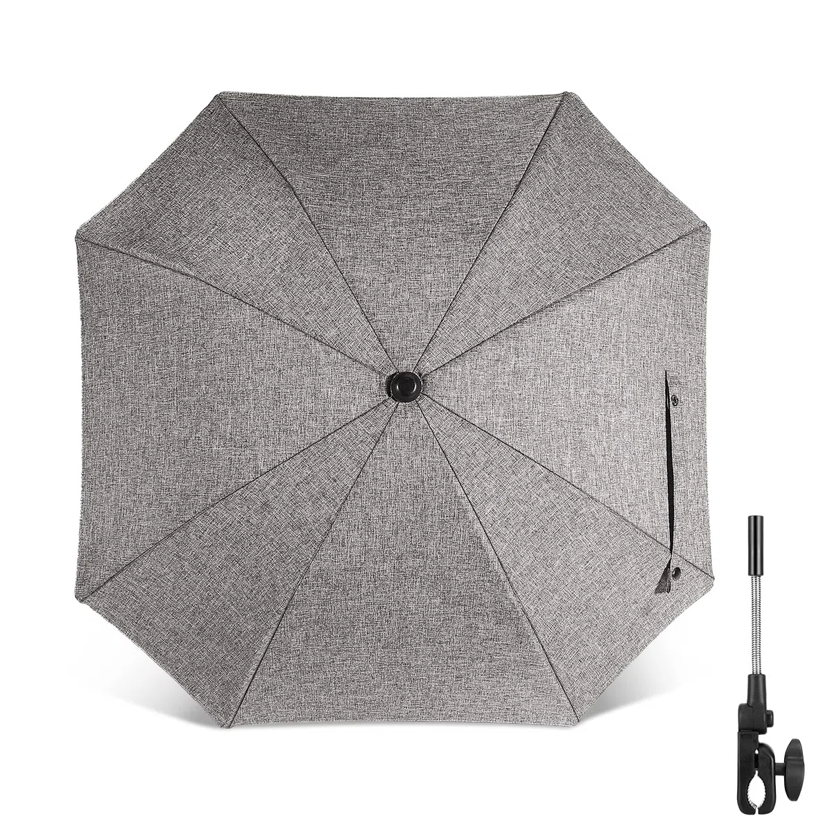 Ombrelle Universelle pour Poussette, Parasol Anti UV 50+ pour Landau, Fixation pour Tube Rond ou Oval, Ombrelle Poussette avec Clip pour Fauteuil Roulant Poussette
