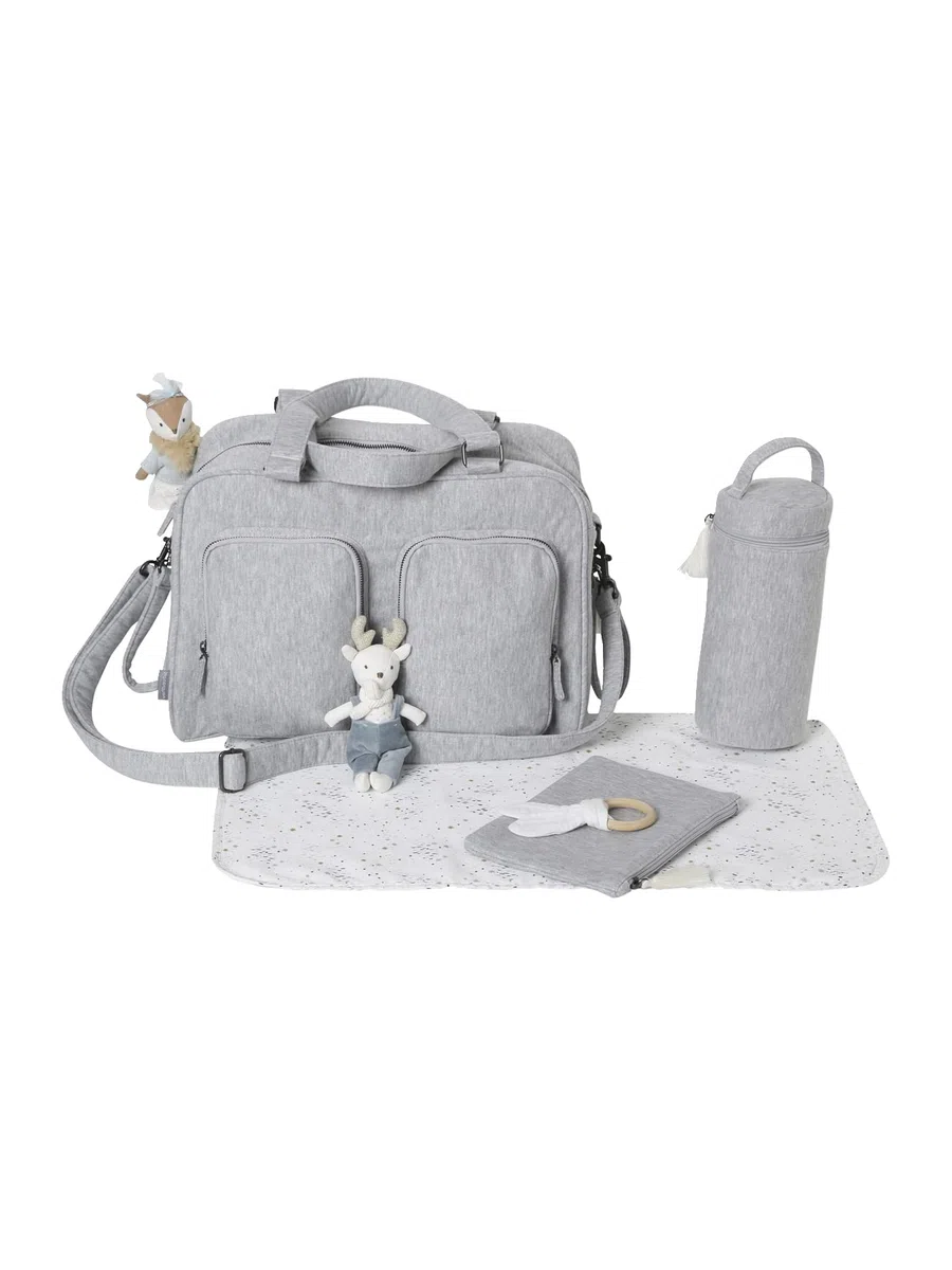 VERTBAUDET Sac à Langer Multipoches Family Gris chiné