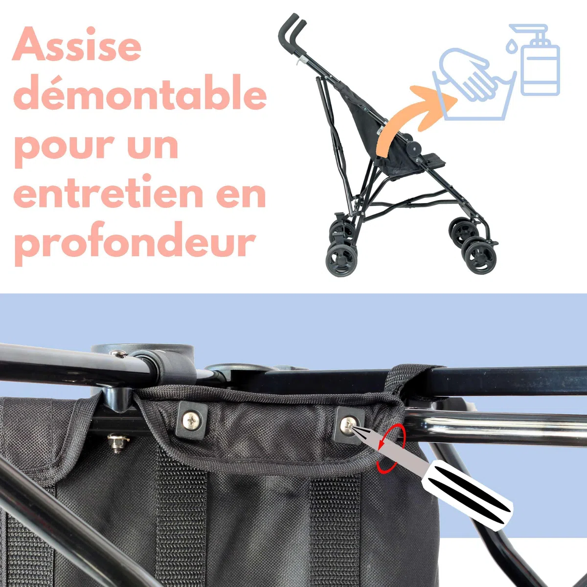 LOOPING | Poussette Canne Compacte & Légère | Dès 6 Mois | Pliage Facile | Ultra Légère 4,9 kg | Pare-Soleil Amovible | Suspension Intégrale | Idéale Voyage & Dépannage | Black Chiné