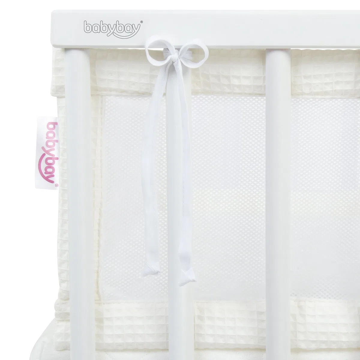 babybay Tour de lit en maille gaufrée compatible avec les modèles Maxi, Boxspring, Comfort et Comfort Plus, ivoire