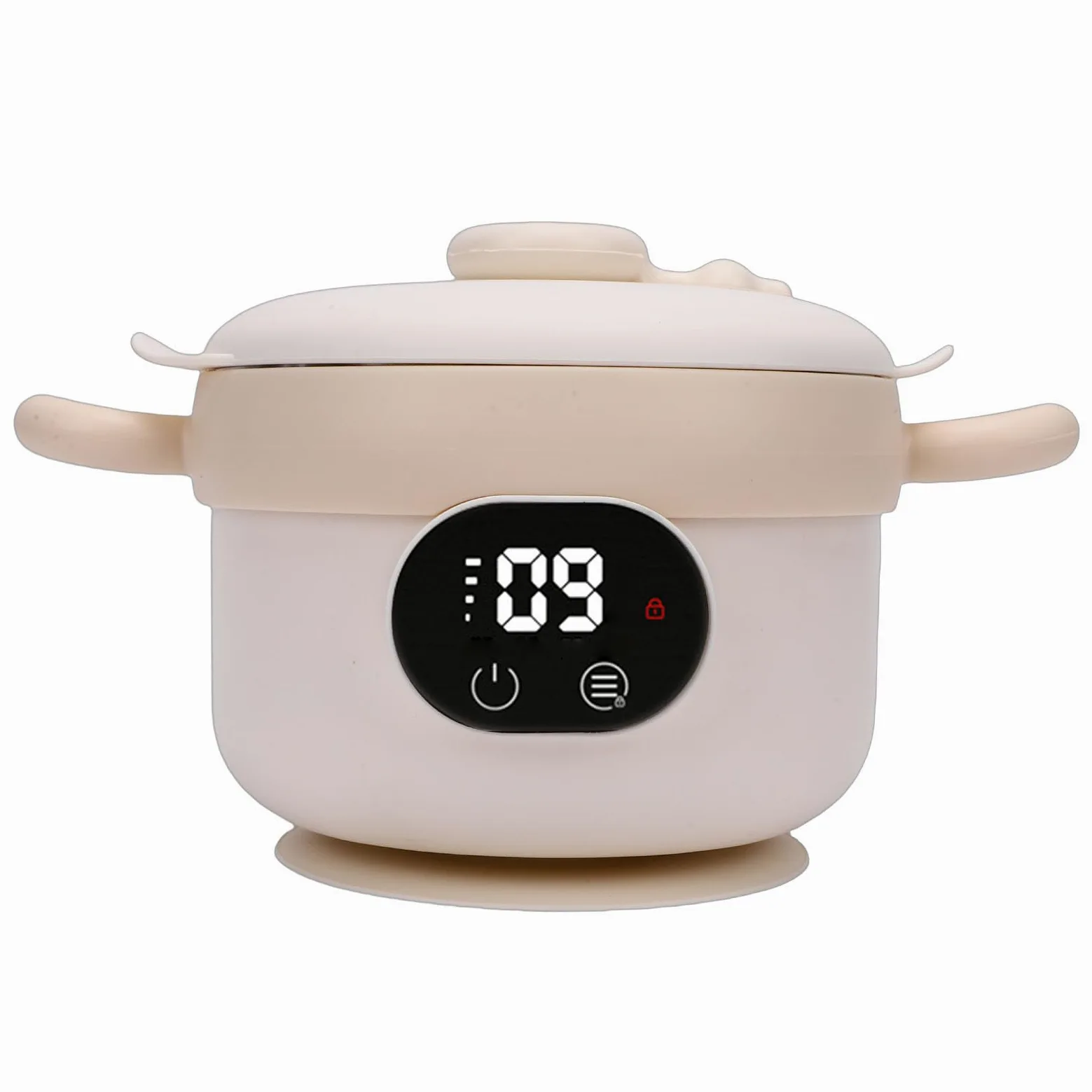 Eacam Bol Chauffant électrique pour Aliments pour Bébés, Chauffe-plats, Bol D'alimentation Nourrissons, Contrôle Intelligent de la Température, Température Constante, Cha (Lait Abricot)
