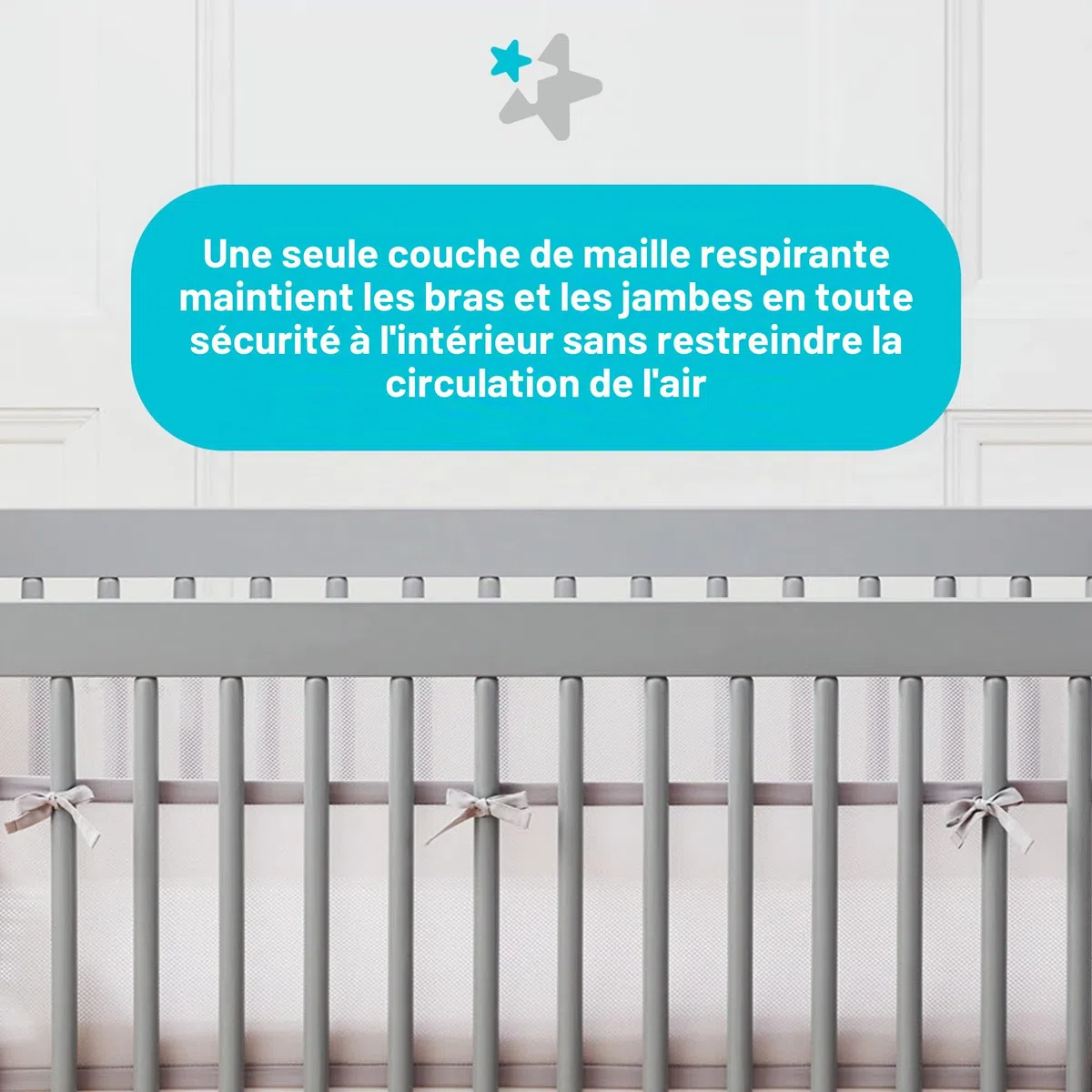 BreathableBaby circulation de l'air deux Face Berceau Doublure en maille (Blanc)