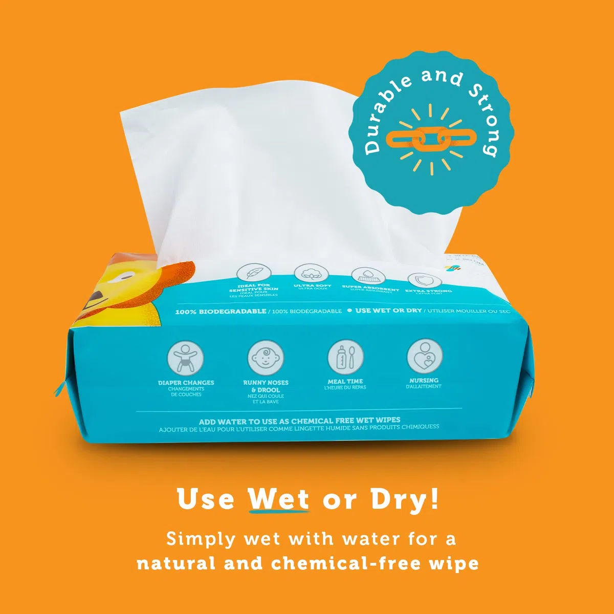 Lingettes sèches 100% coton | 600 pièces | Usage humide ou sec | Douces et hypoallergéniques | Résistantes et absorbantes | Parfaites pour les changes