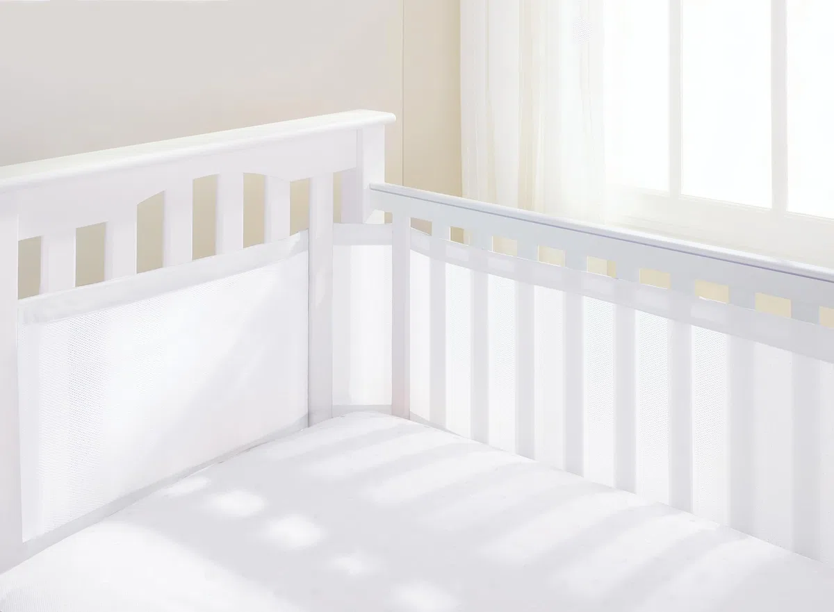 BreathableBaby Airflow Doublure en maille, blanc, lit de bébé 4 côtés
