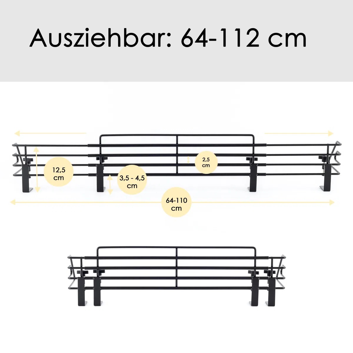 Hanseküche Barrière de protection extensible pour cuisinière 64-110 cm réglable sécurité enfant