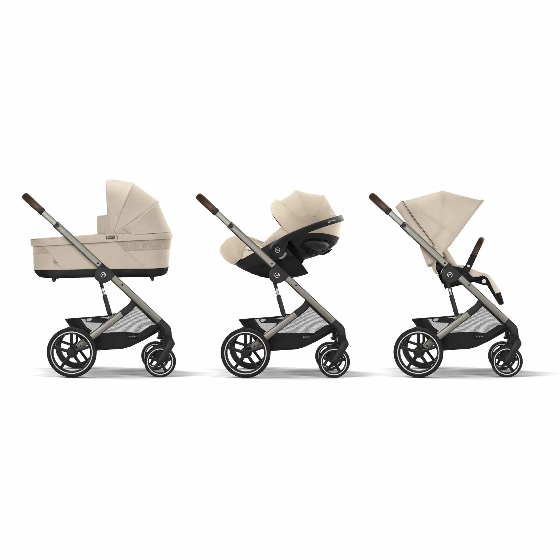 CYBEX Gold Poussette Balios S Lux, Position Allongée Ergonomique, Système de Ceinture à Une Main, De la Naissance à 22 kg (Environ 4 Ans), Almond Beige