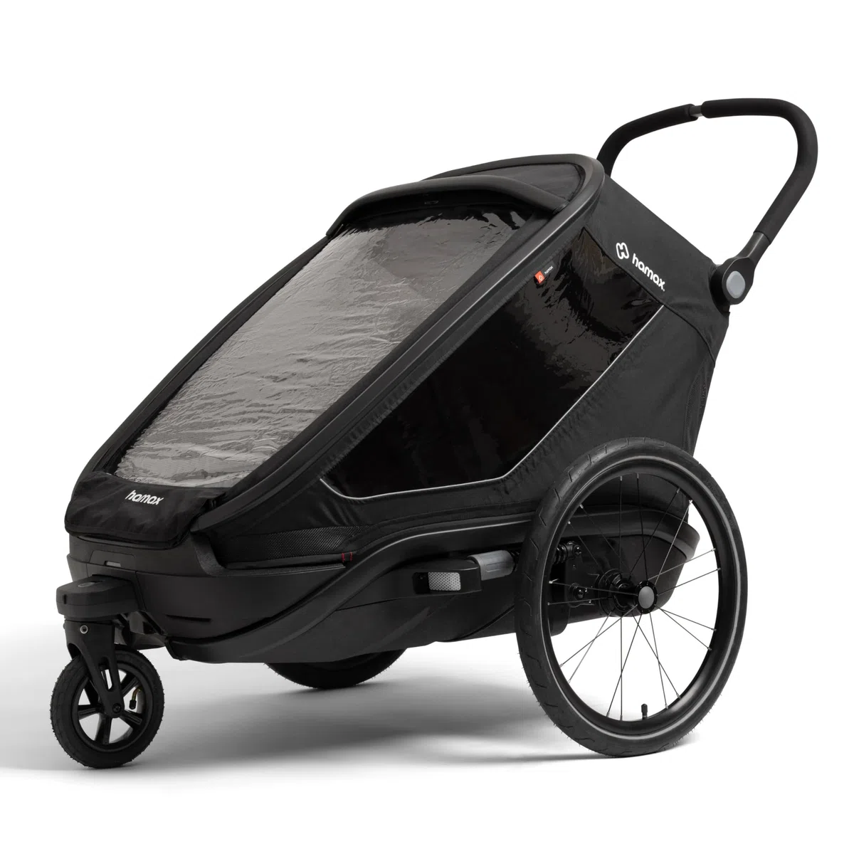 Hamax Outback Next Remorque Vélo Enfant 2 Places, Sièges Inclinables 4 Positions, Suspension Intégrale, Pliable, 40 kg