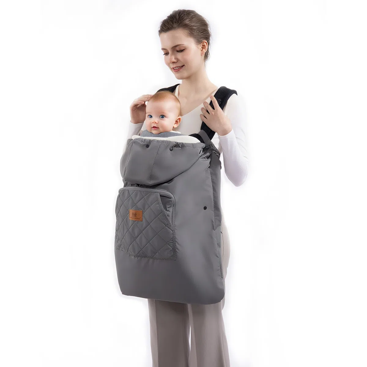 Housse d'hiver imperméable universelle pour porte-bébé Gris foncé