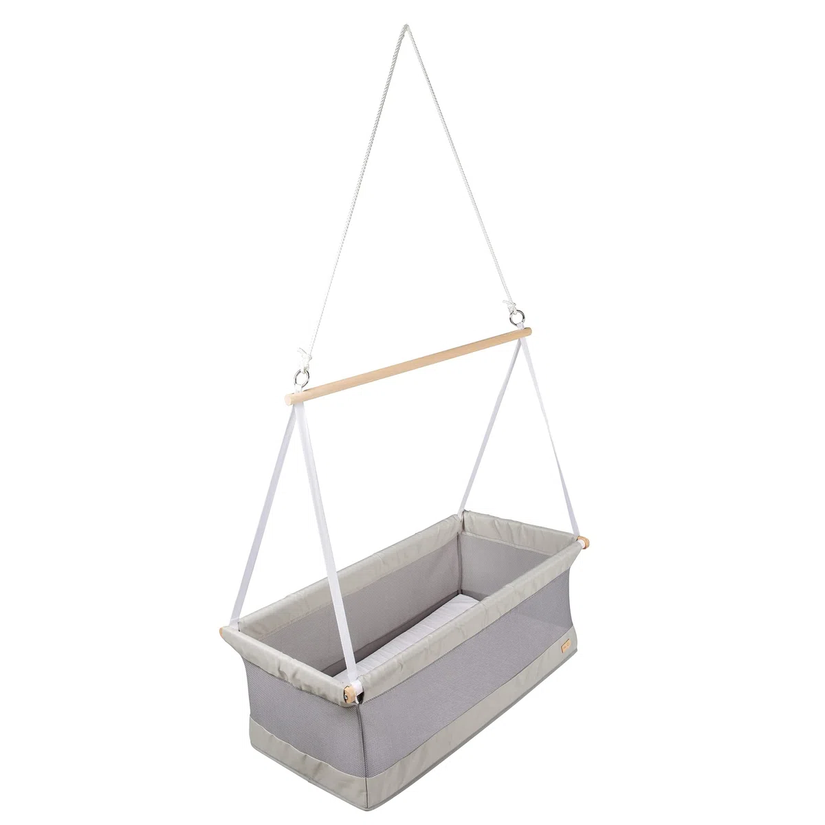 roba Berceau Suspendu 45x90 Gris avec Matelas et Housse Jacquard