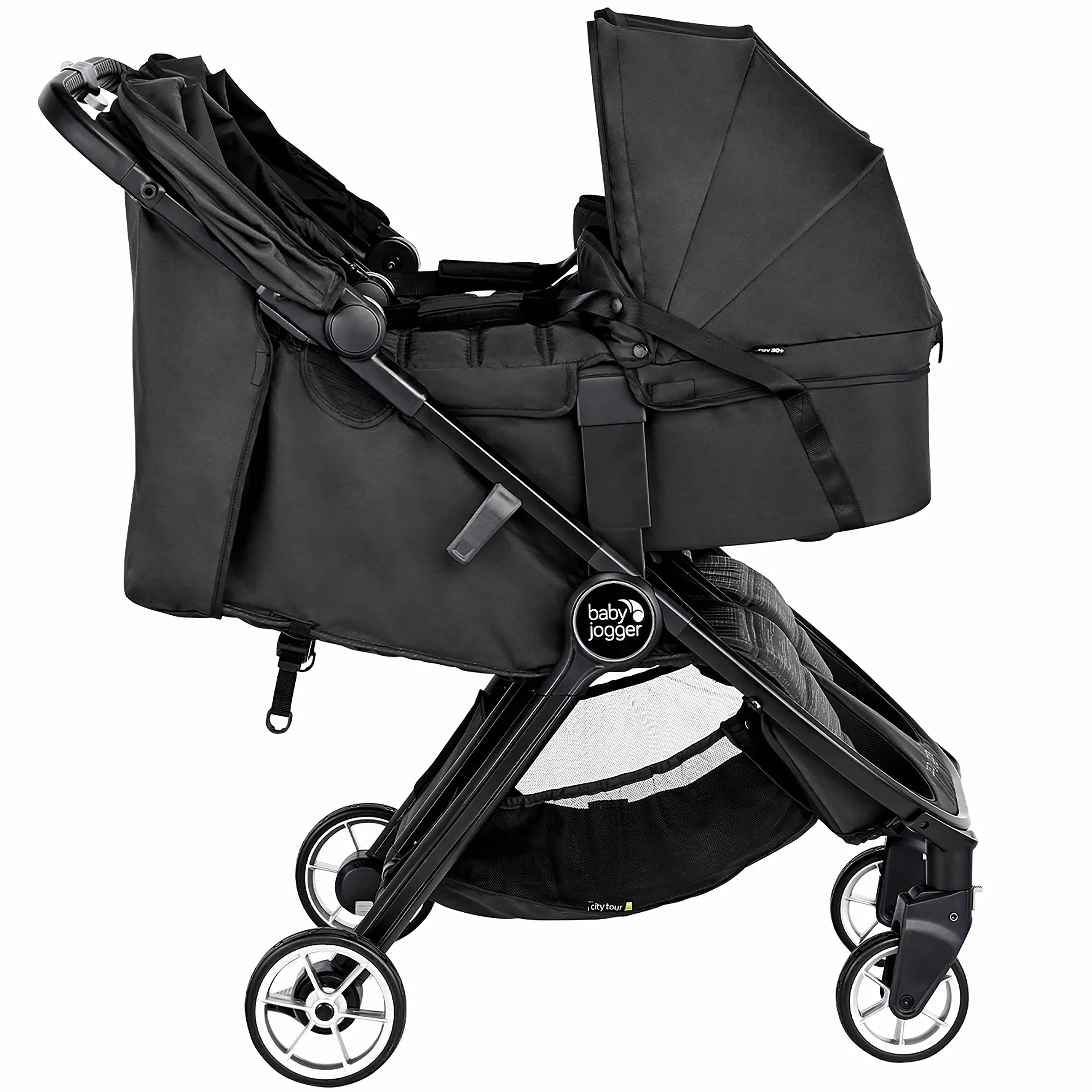 Baby Jogger Nacelle pliable légère | Pour poussette City Tour 2 doubles | Noir opulent