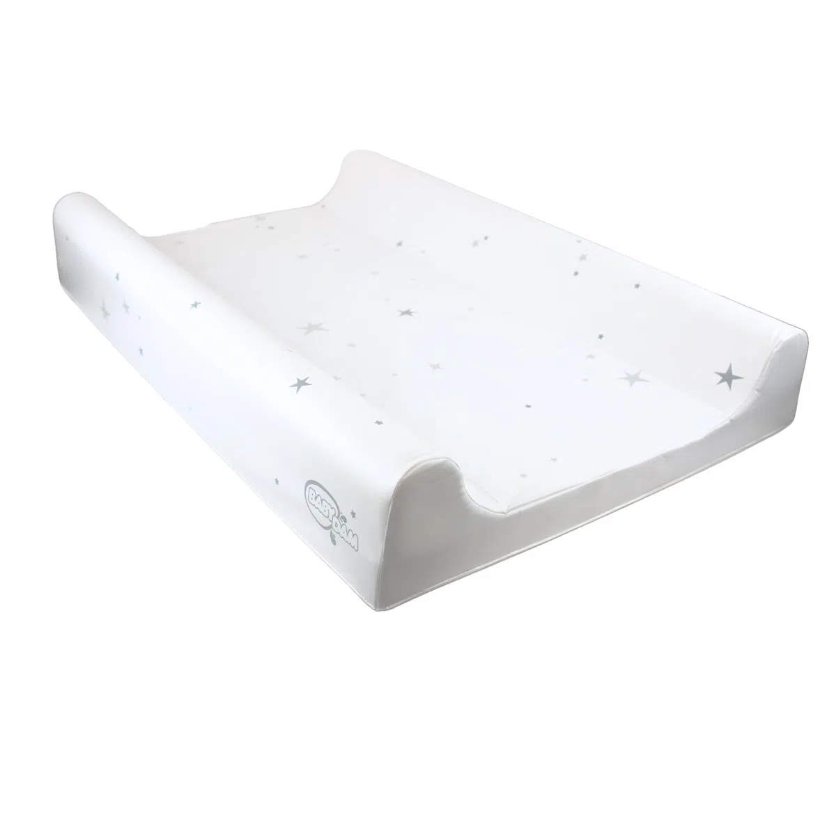 BabyDam Matelas à langer anti-roulis de luxe SuperMax - Facile à nettoyer - 70 x 45 cm - Gris étoilé / blanc