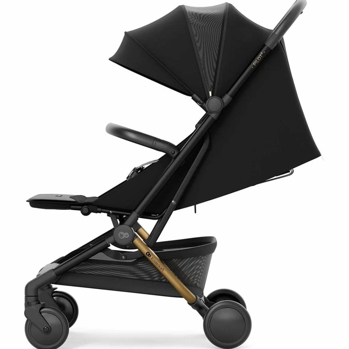 Kinderkraft PILOT 2 Poussette citadine, Poussette Légère, Système de Pliage Innovant, Petites Dimensions après Pliage, Roues avant Pivotantes, Noir