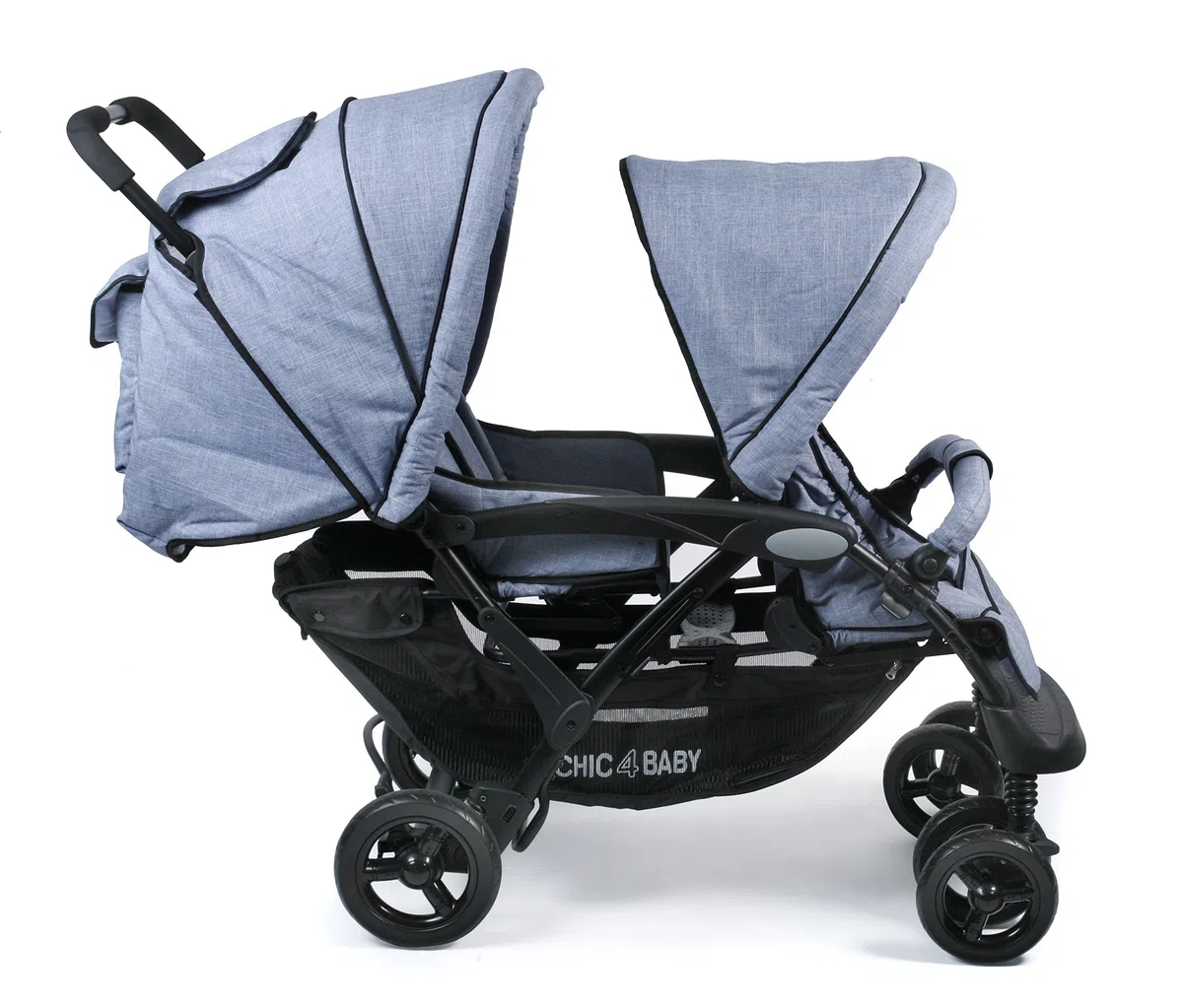 CHIC 4 BABY 274 55 Poussette double Duo, jeans bleu clair/bleu