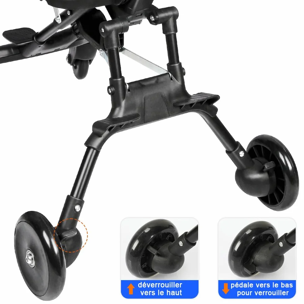 OHMG Poussette canne compacte 0-25kg Pliable,Dossier inclinable Poussette compacte & légère Poussette voyage Accessoires Bébé Nouveau né Enfant Baby stroller