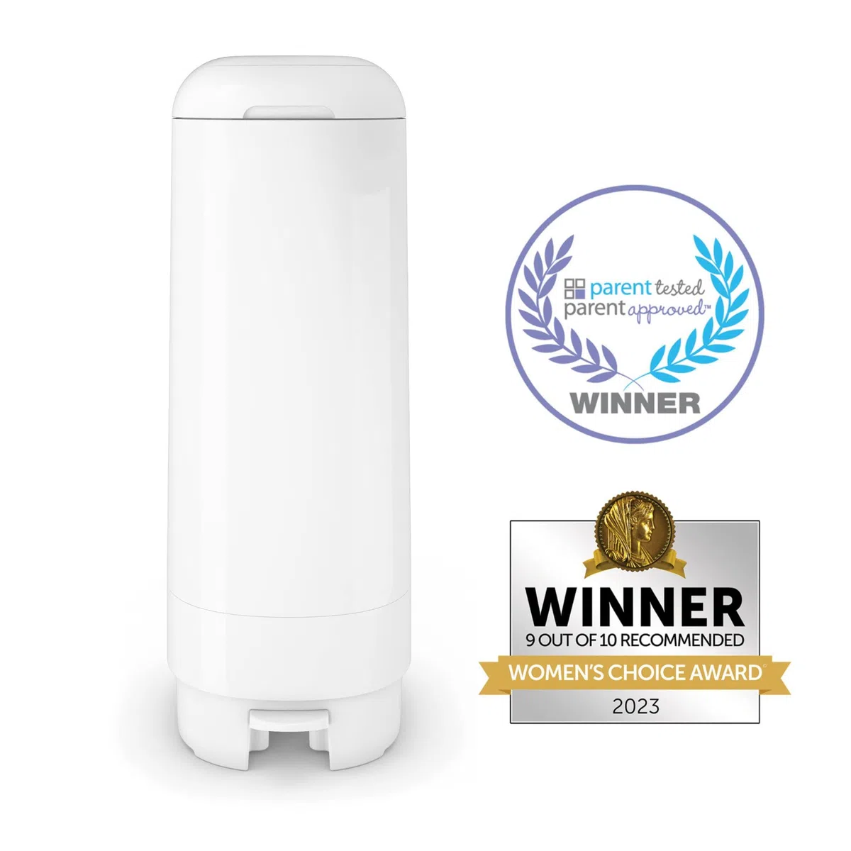 Diaper Genie Signature Seau comprend 1 recharge Easy Roll avec 18 sacs | Peut contenir jusqu'à 846 couches de la taille d'un nouveau-né par recharge