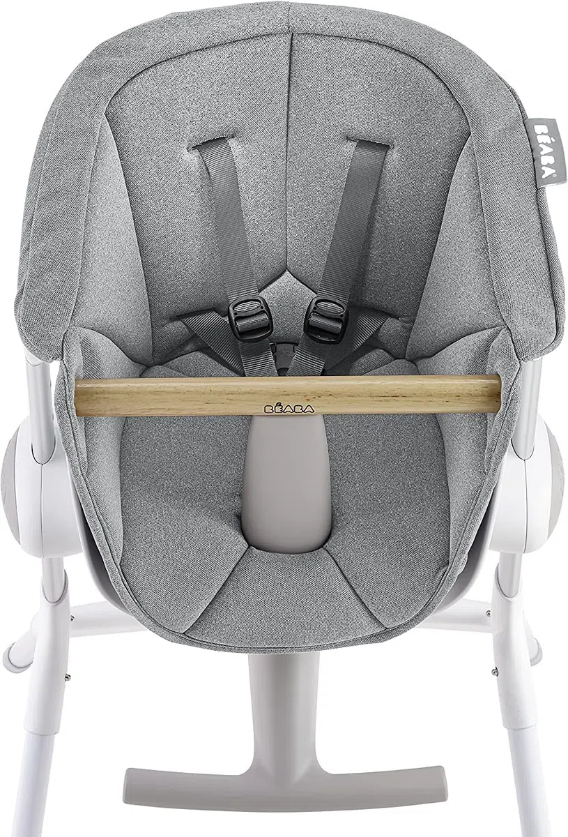 BÉABA, Coussin pour Chaise Haute Bébé, Compatible Chaise Haute Up and Down, Ergonomique, Ultra Confortable, Pratique, Facile d'entretien, Grey