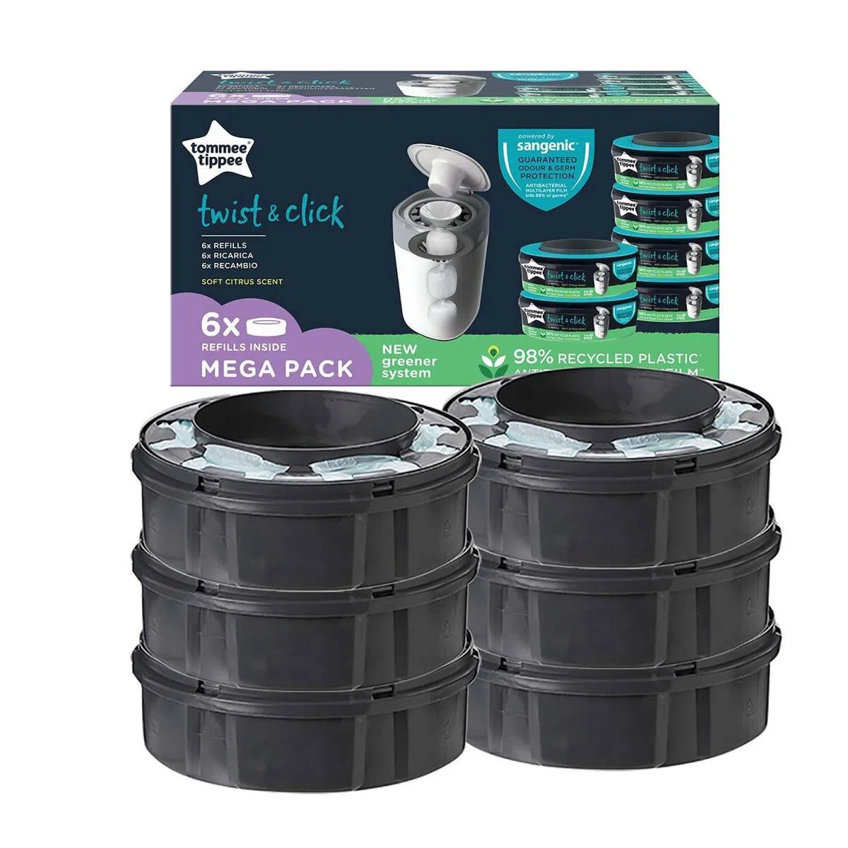 Tommee Tippee recharges poubelles à couches TEC lot de 6