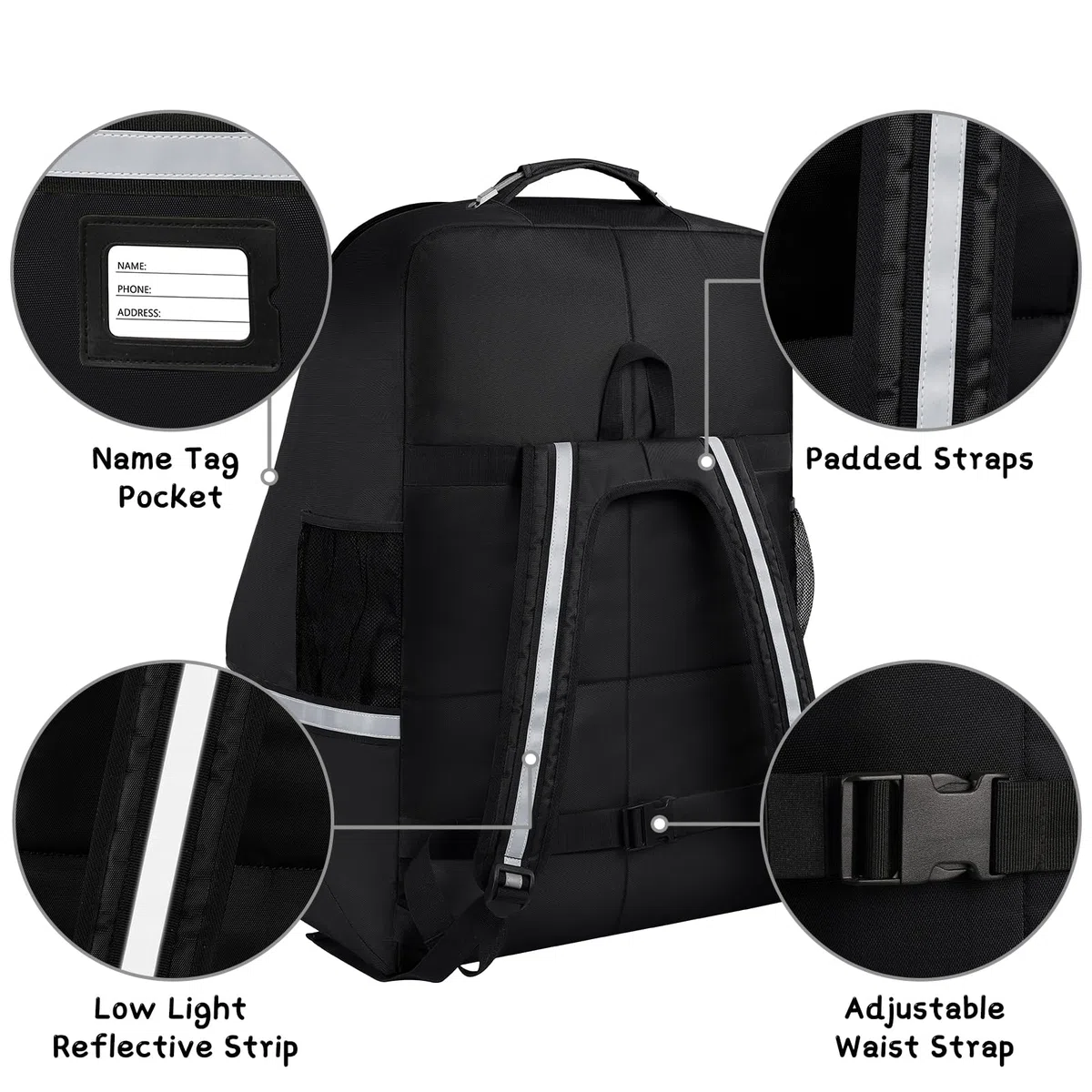 SINVICKO Sac de voyage pour siège de voiture, grand sac de transport pour siège de voiture, sac de contrôle de porte d'aéroport, sac de voyage pour siège infantile