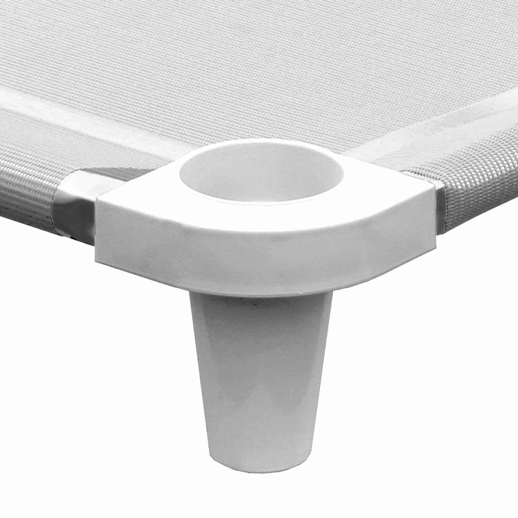 Acrimet Premium Lit de Sieste d'appoint empilable pour Enfant, Tubes en Acier Inoxydable, Blanc - Pieds Blanc, 1 unité