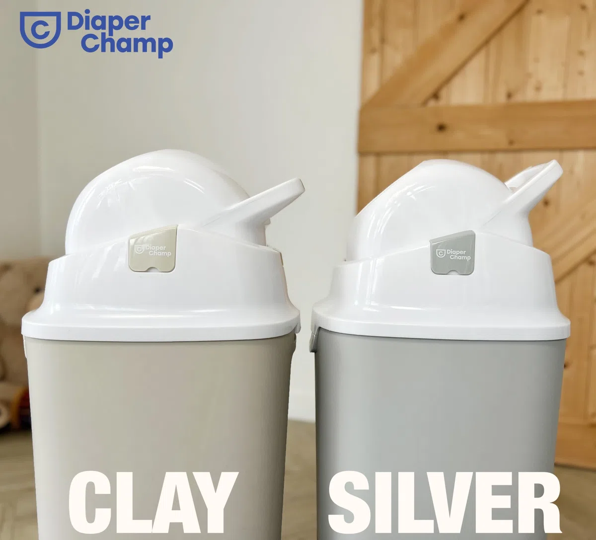 DIAPER CHAMP One – Poubelle à couches anti-odeurs, capacité 30 couches, sacs classiques, sans cassettes de recharge -Pro - haute qualité - Gris