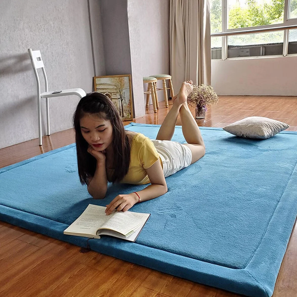 Tapis en Velours Corail,Grand Tapis en Veloursdoux et épais,Tapis d'éveilMaison Coussin antidérapante,Parfait pour Le Yoga, l'exercice et rampant-C-80 * 120cm