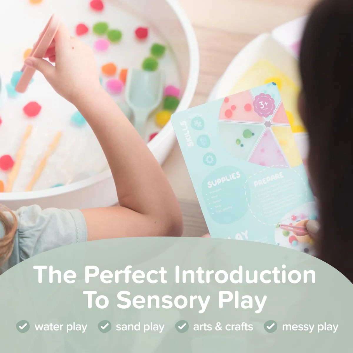Inspire My Play Starter Bundle - Poubelle Sensorielle avec Couvercle et Inserts de Rangement Amovibles