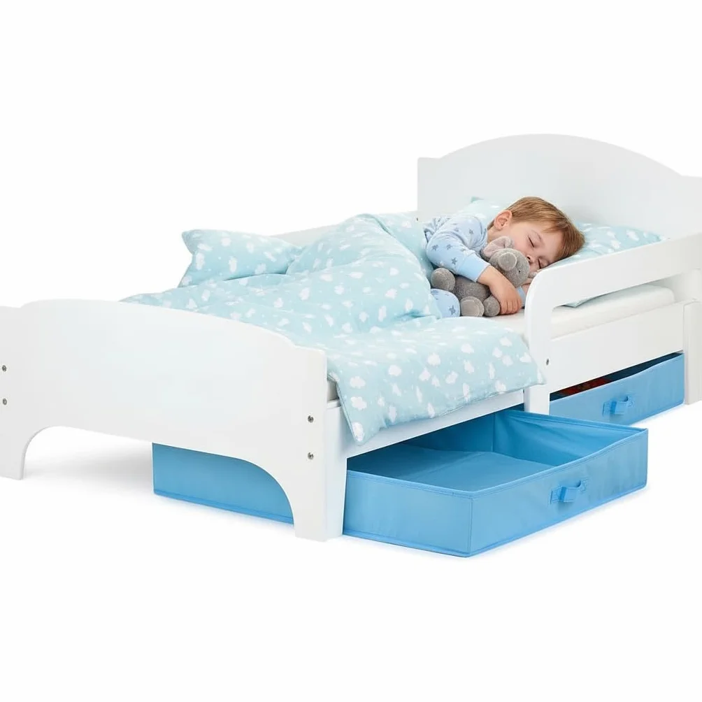 Leomark Moderne Lit d'Enfant 140x70 cm Avec Tiroir et Matelas 2 Pièces