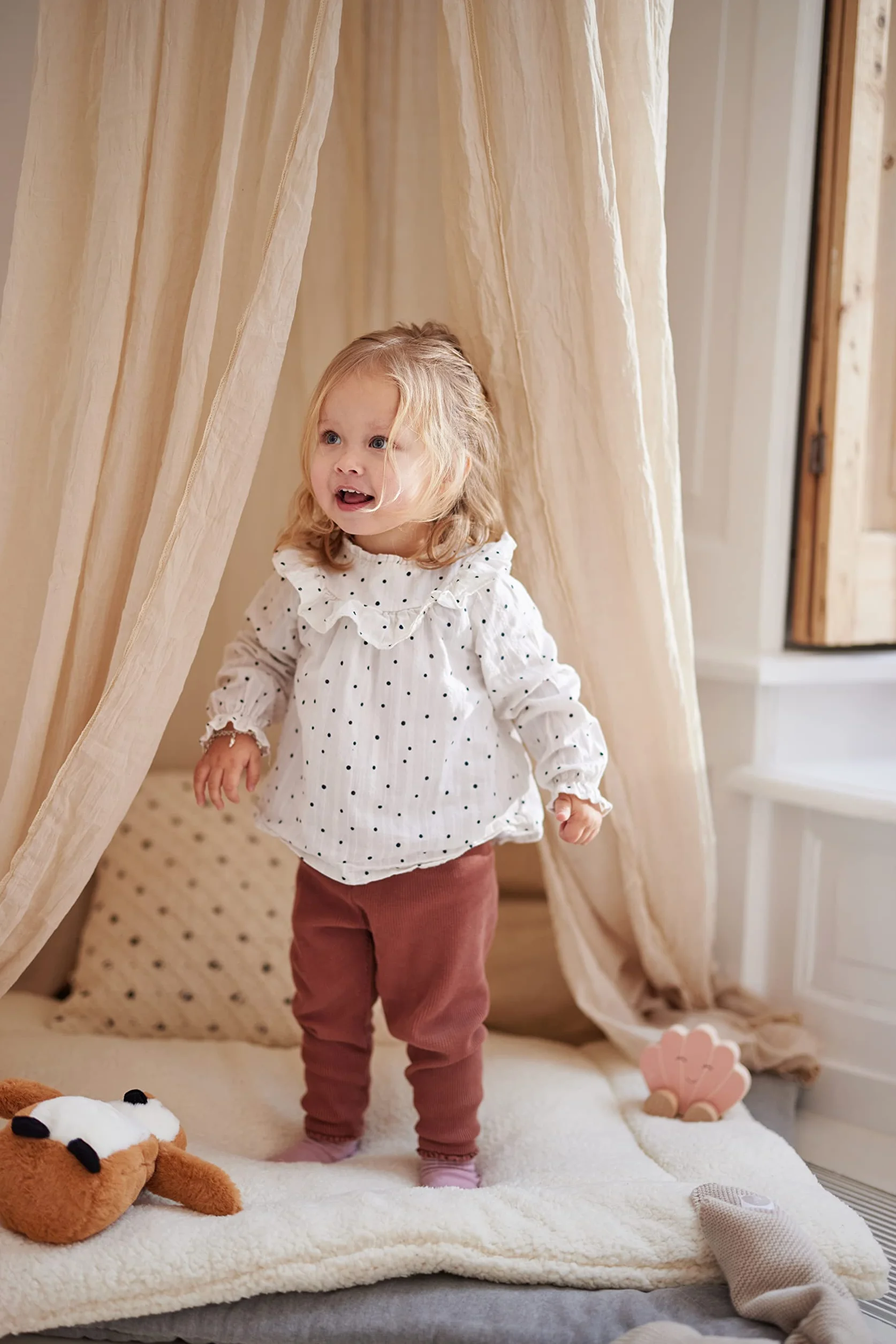 Jollein Moustiquaire Vintage, 245 cm Hauteur, Nougat