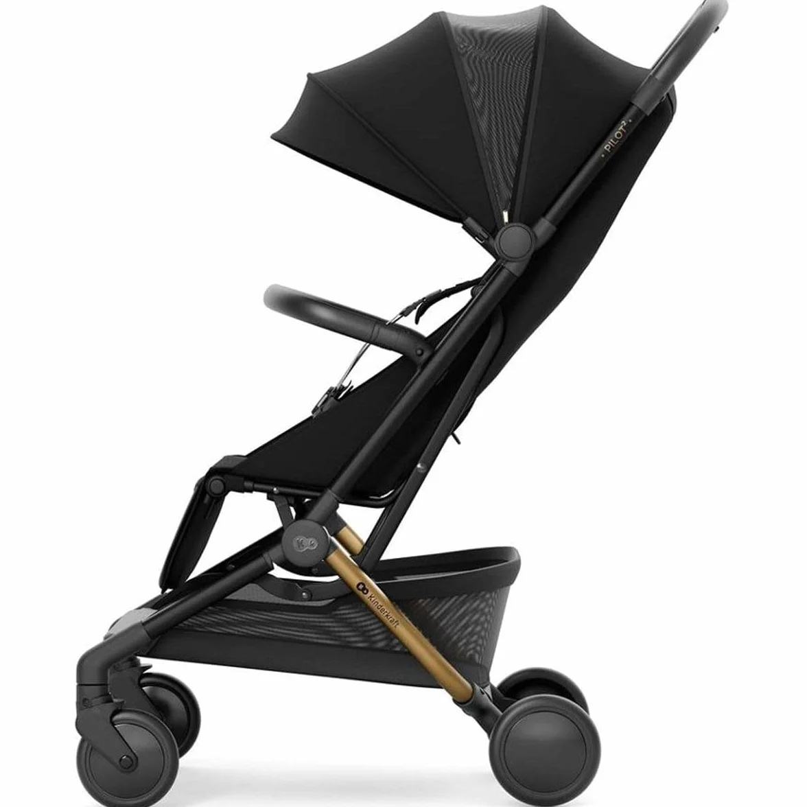 Kinderkraft PILOT 2 Poussette citadine, Poussette Légère, Système de Pliage Innovant, Petites Dimensions après Pliage, Roues avant Pivotantes, Noir