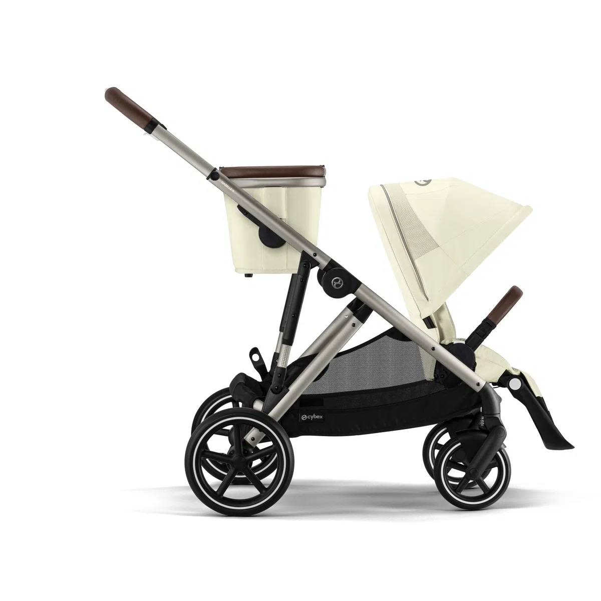 CYBEX Poussette Gold GAZELLE S, De la naissance à environ 4 ans, Max. 22 kg (mode simple) / 2x 22 kg (mode duo), Système tout-en-1 avec 20+ configurations, Beige coquillage