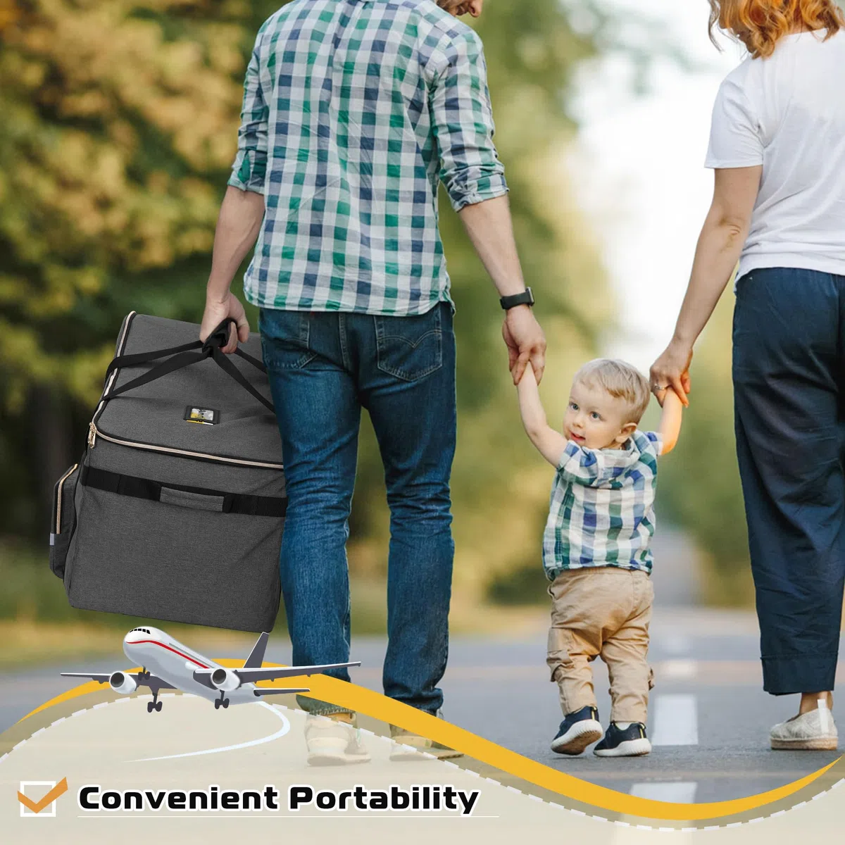Teamoy Sac de Voyage pour siège Auto, Sac de Rangement pour siège Auto, Housse pour Tous Les sièges Auto et Base Nuna Pipa, Protection pour siège Auto pour Les Voyages en Avion, Gris