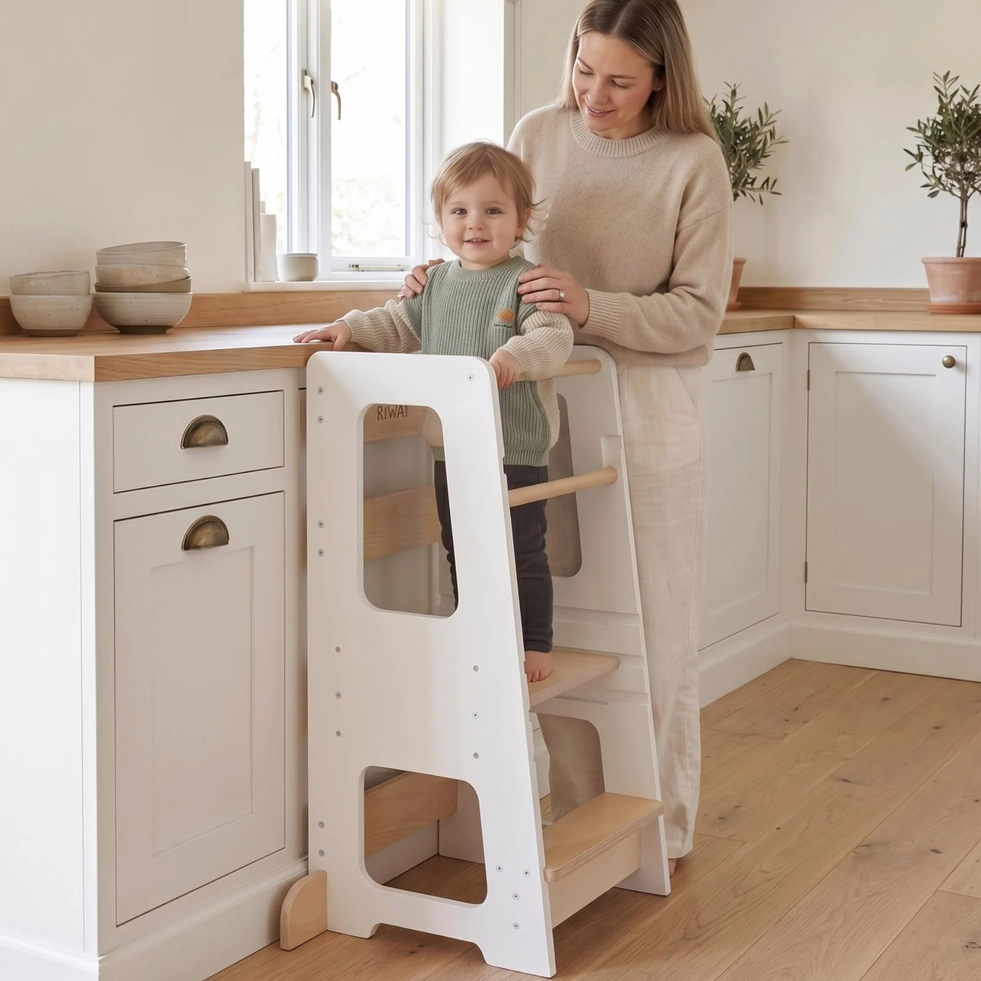 Tour d’Observation Enfant Montessori 90 cm Cuisine Design Robuste Double Sécurité