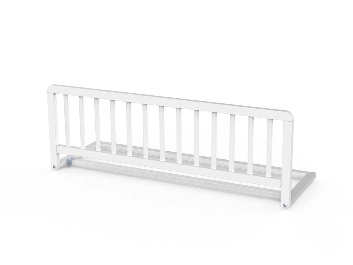 Geuther Barrière De Lit – Barrière De Sécurité Enfant Lit en Bois De Hêtre – Barrière Lit Bébé – Barrière De Lit Adulte – Barrière Pliable Solide Et Esthétique (White, 110x38 cm)