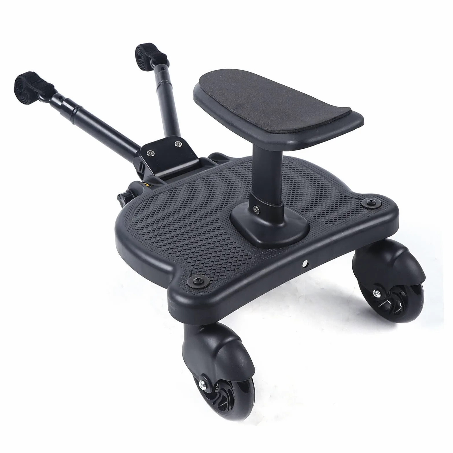 Marchepied de poussette universel pour poussette avec siège, siège amovible et assemblé carte, repose-pieds buggy board pour enfants de 2 à 6 ans (25 kg)