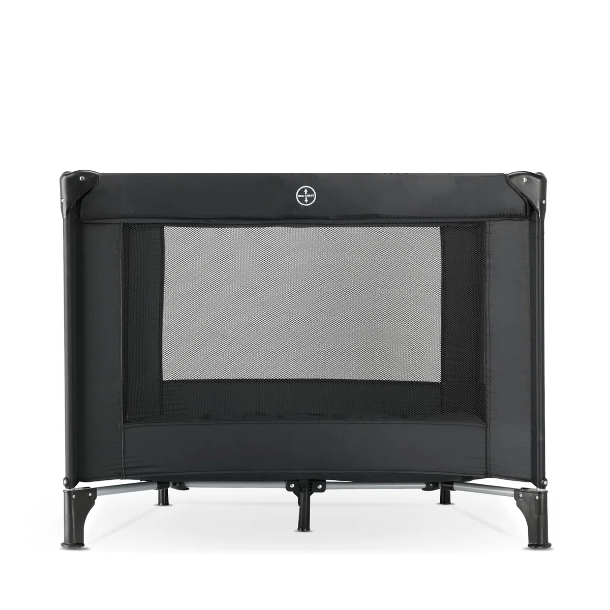 Deryan Lit Parapluie Bébé avec Matelas Inclus, 0-5 Ans (0-20 kg), Léger 4 kg, Grand Matelas, Ouverture Latérale, Design Pliable, Sac de Transport Inclus, 100 x 100 cm (Noir)