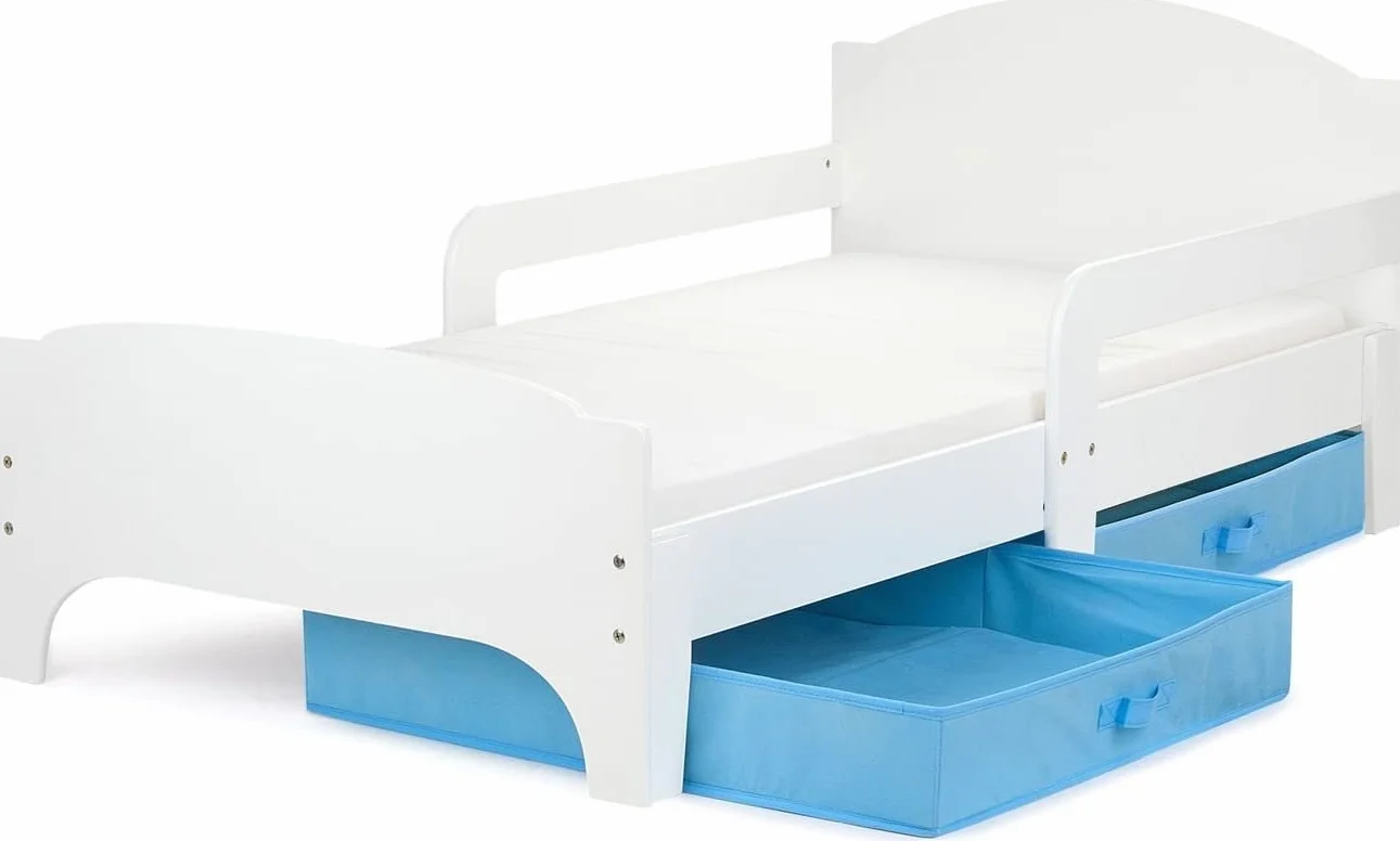 Leomark Moderne Lit d'Enfant 140x70 cm Avec Tiroir et Matelas 2 Pièces