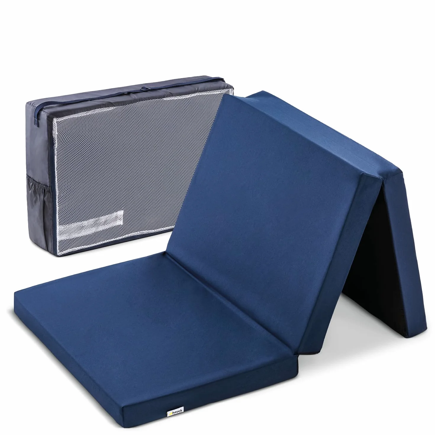 hauck Matelas Lit Parapluie Bébé 120x60x5 cm Sleeper – Compatible Dream N Play Plus, Sleep N Play Go Plus, Play N Relax Center – Compact, Sac de Transport, Bleu Navy