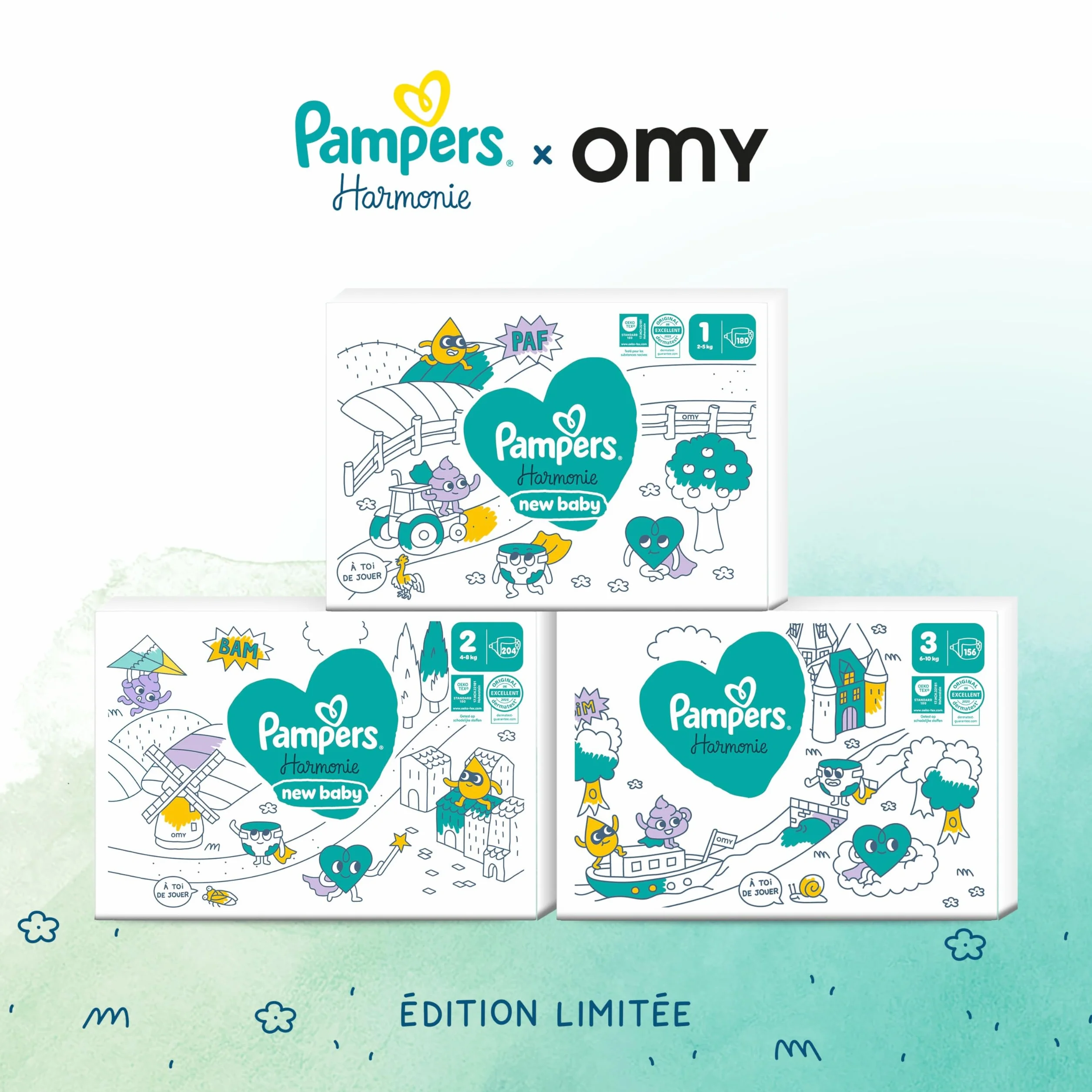 Pampers Harmonie Langes Taille 3 Édition Limitée 102 Langes 6kg-10kg