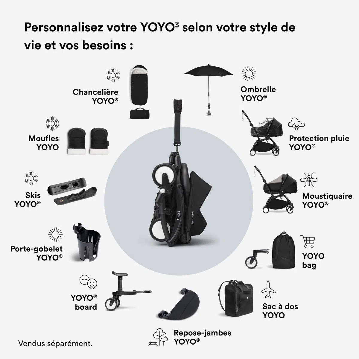 Stokke YOYO Newborn Shell, Noir - Jusqu’à 6 Mois ou 9 kg - Inclus: Coque Semi-Dure, Double Matelas, Couvre-Pieds - Cadre YOYO nécessaire (Vendu séparément)