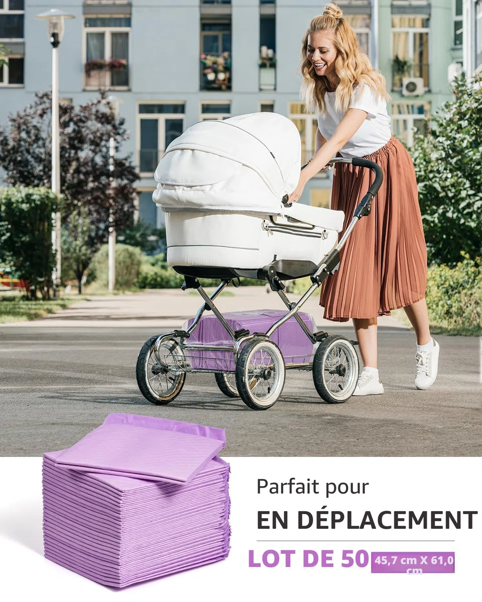 Matelas à Langer Bébé - Alèse Jetable Pack de 50 pour Table à Langer et Lit Bébé 45 x 60 cm Ultra Doux, Super absorbants et imperméables